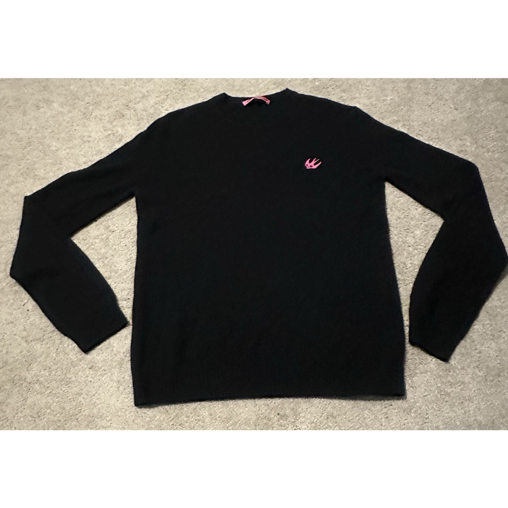 Alexander McQueen MCQ Men M Sweater Wool Cashmere Knit Pink Swallow Black‎ NWT